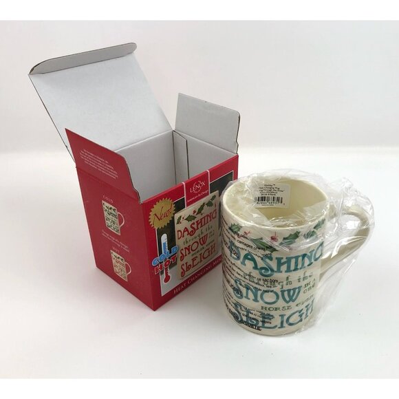 Lenox Heat Changing Christmas Mug Dashing Through The Snow Holiday 12oz Boxed - Picture 2 of 9
